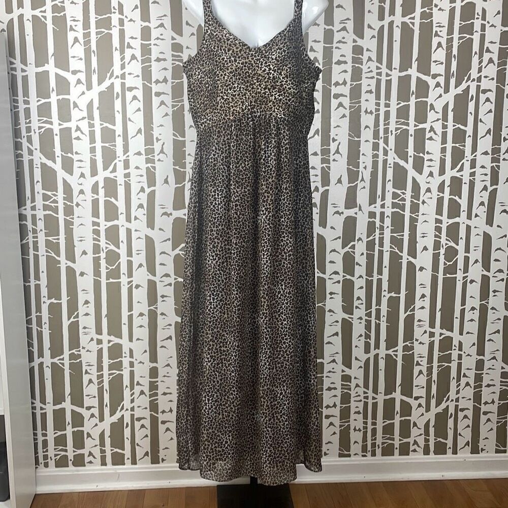 Vintage 90s Leopard Print Maxi Dress 16